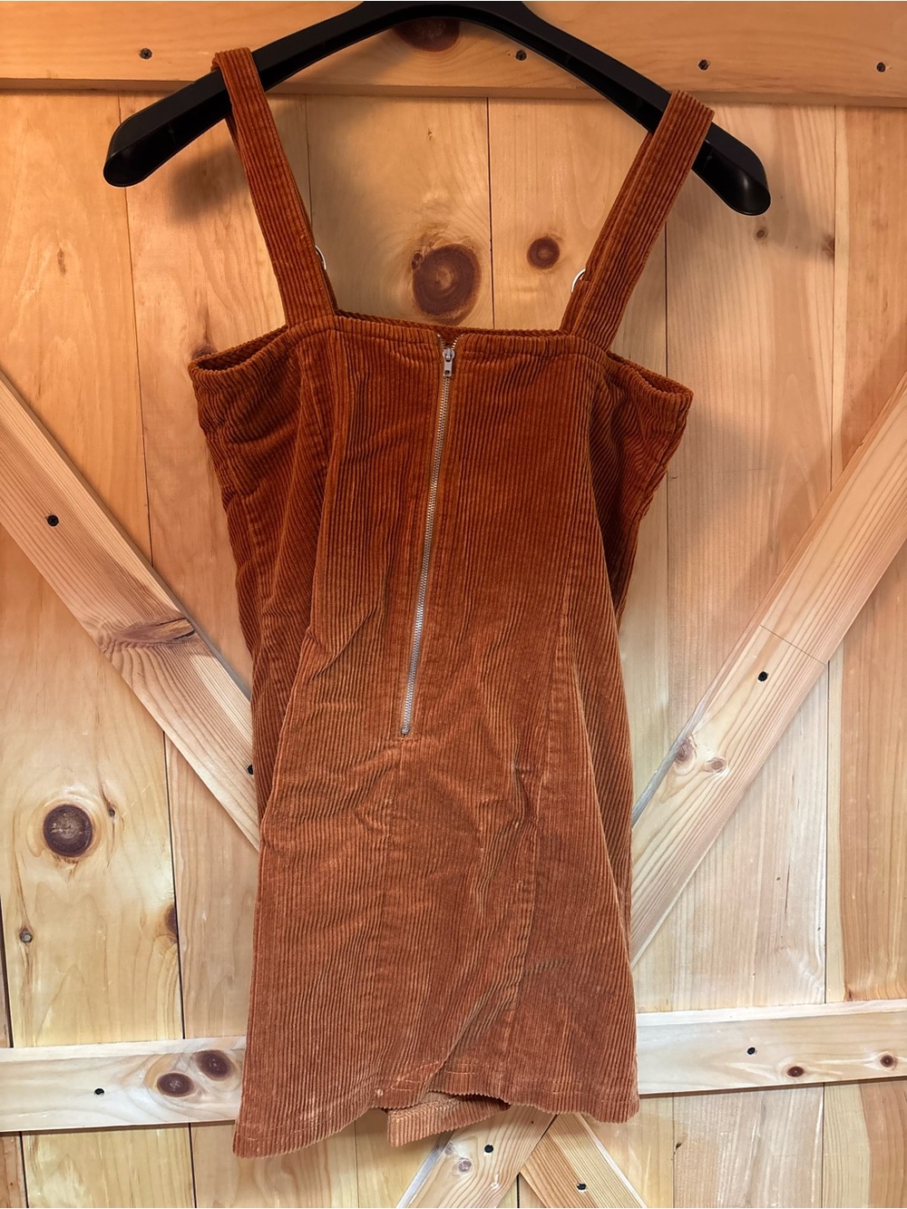 Forever 21 Rust Corduroy Mini Dress with Adjustable Straps and zipper in back - Picture 5 of 7